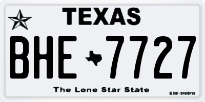 TX license plate BHE7727