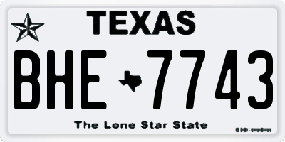 TX license plate BHE7743