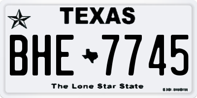 TX license plate BHE7745