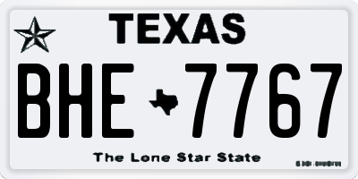 TX license plate BHE7767