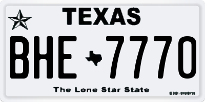 TX license plate BHE7770
