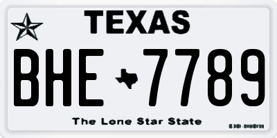TX license plate BHE7789