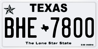TX license plate BHE7800