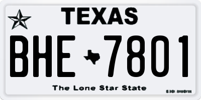 TX license plate BHE7801