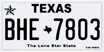 TX license plate BHE7803