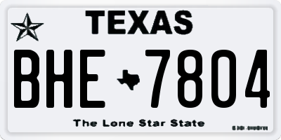 TX license plate BHE7804