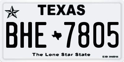 TX license plate BHE7805