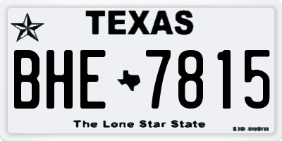 TX license plate BHE7815