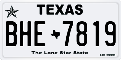 TX license plate BHE7819