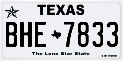 TX license plate BHE7833