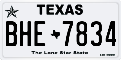 TX license plate BHE7834