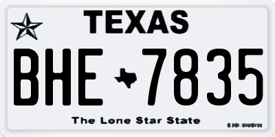 TX license plate BHE7835