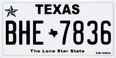 TX license plate BHE7836
