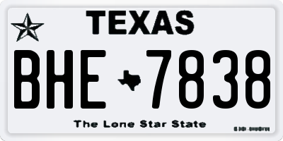TX license plate BHE7838