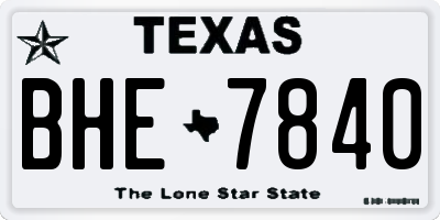 TX license plate BHE7840