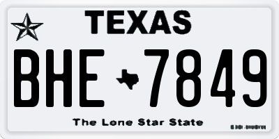 TX license plate BHE7849