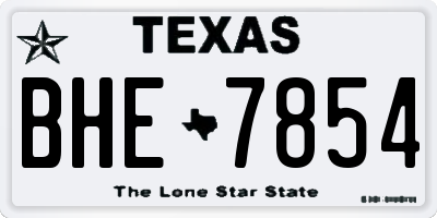 TX license plate BHE7854