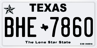 TX license plate BHE7860