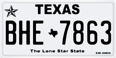 TX license plate BHE7863