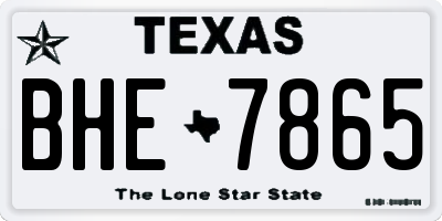 TX license plate BHE7865