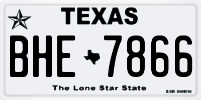 TX license plate BHE7866