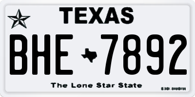 TX license plate BHE7892