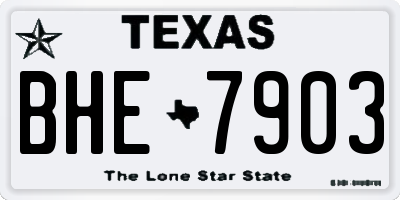 TX license plate BHE7903