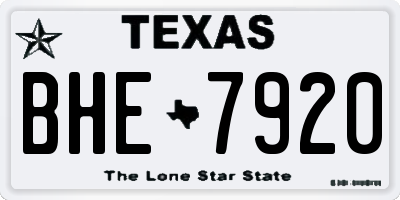 TX license plate BHE7920