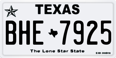 TX license plate BHE7925