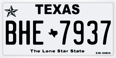 TX license plate BHE7937