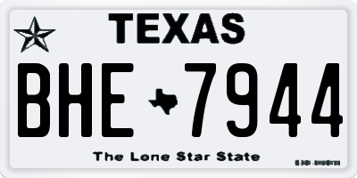 TX license plate BHE7944