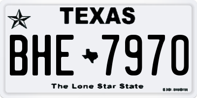 TX license plate BHE7970