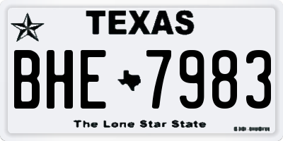 TX license plate BHE7983