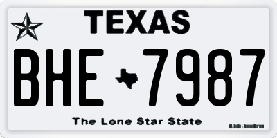 TX license plate BHE7987