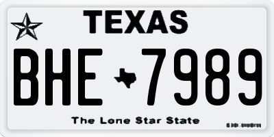 TX license plate BHE7989