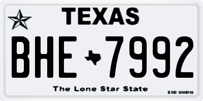 TX license plate BHE7992