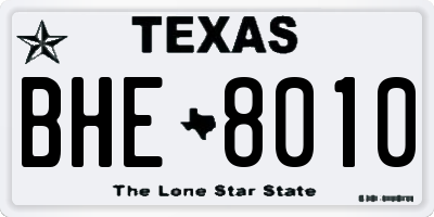 TX license plate BHE8010