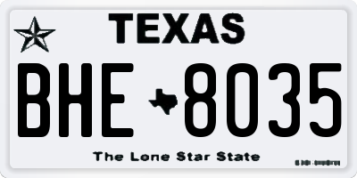 TX license plate BHE8035