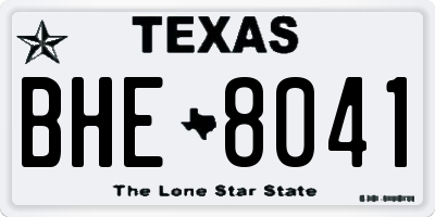 TX license plate BHE8041