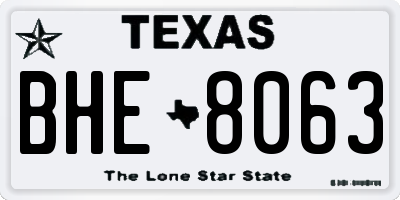 TX license plate BHE8063