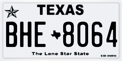 TX license plate BHE8064