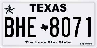 TX license plate BHE8071