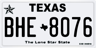 TX license plate BHE8076