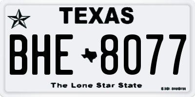 TX license plate BHE8077