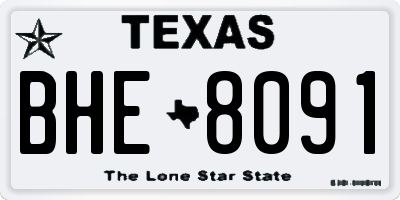 TX license plate BHE8091