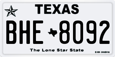 TX license plate BHE8092