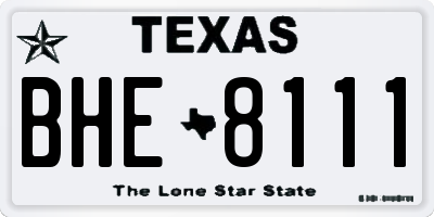 TX license plate BHE8111