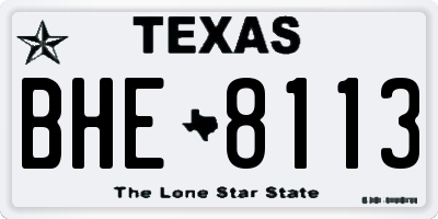 TX license plate BHE8113
