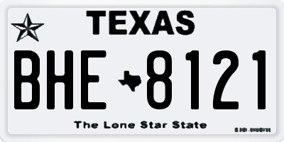TX license plate BHE8121