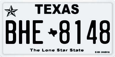 TX license plate BHE8148